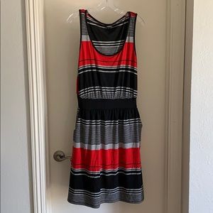 Torrid Red & Black Striped Tank Dress with Pockets